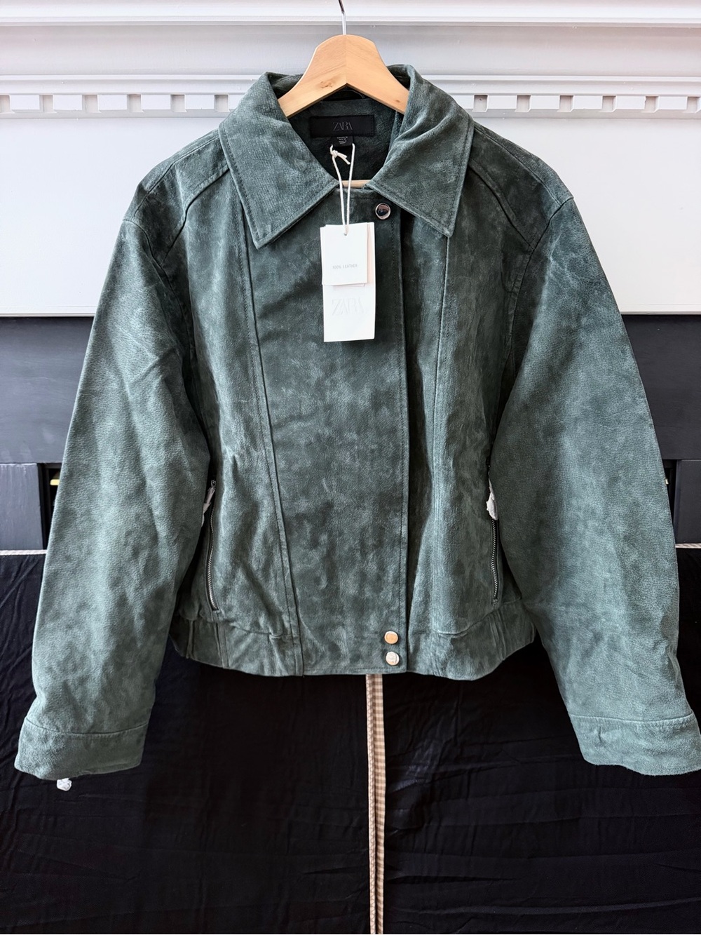 ZARA Women 100% Suede Leather Jacket 3046/080 NWT XL - Picture 2 of 11